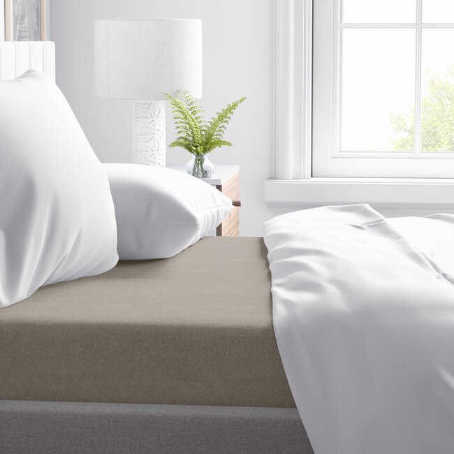 Premium flanellen laken taupe 200 x 250
