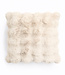 Pom konijnenbont sierkussen beige 50 x 50
