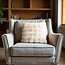 Pom konijnenbont sierkussen beige 50 x 50