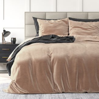 Sleeptime Velvet effen dekbedovertrek huidkleurig 240 x 220