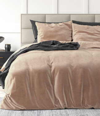 Sleeptime Velvet effen dekbedovertrek huidkleurig 240 x 220