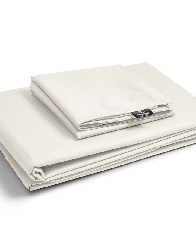 Egyptisch katoen uni dekbedovertrek crème 140 x 200/260