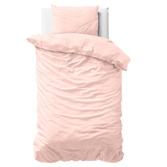 Primaviera Deluxe Einfarbiger Bettbezug aus Satin, rosa, 140 × 200/220