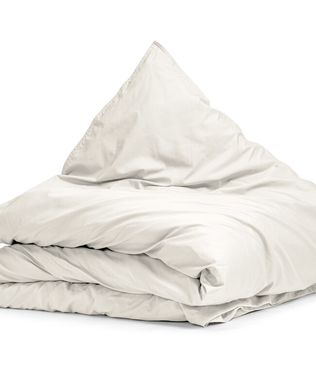 Egyptisch katoen uni dekbedovertrek crème 140 x 200/260