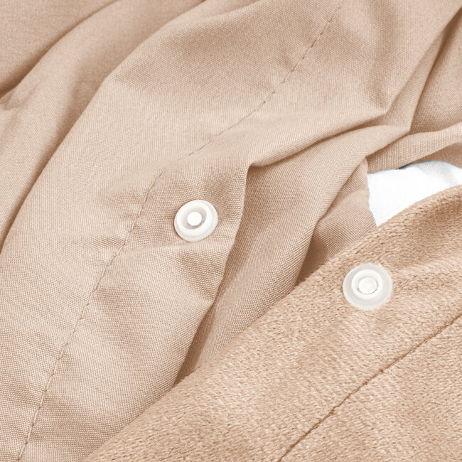 Effen fluwelen dekbedovertrek nudekleurig 200 x 220