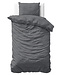 Effen satijnen dekbedovertrek antraciet 140 x 200/220