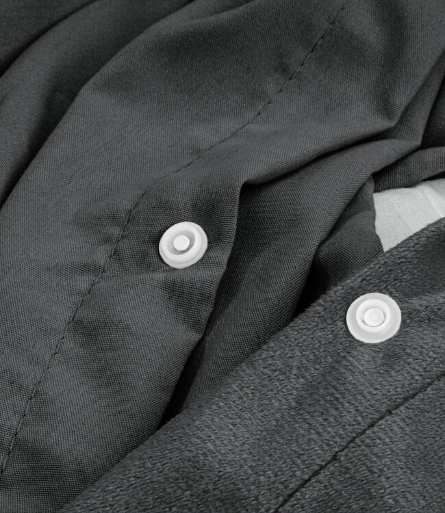 Velvet Uni Dekbedovertrek Antraciet 200 x 220