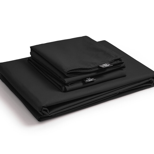 Egyptisch katoenen effen dekbedovertrek zwart 240 x 200/260 cm