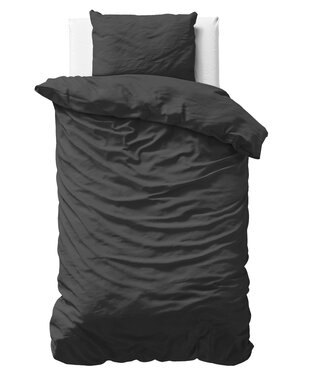 Primaviera Deluxe Effen satijnen dekbedovertrek zwart 140 x 200/220