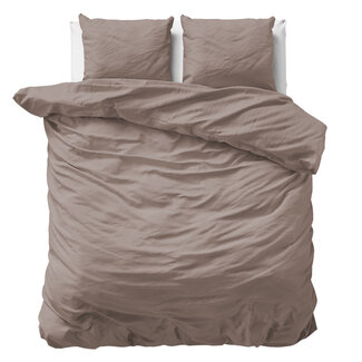 Primaviera Deluxe Plain satin duvet cover taupe 200 × 200/220