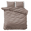 Effen satijnen dekbedovertrek taupe 200 x 200/220