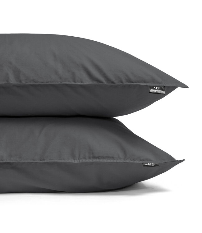 Egyptisch katoenen uni dekbedovertrek antraciet 240 x 200/260