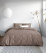 Effen satijnen dekbedovertrek taupe 200 x 200/220