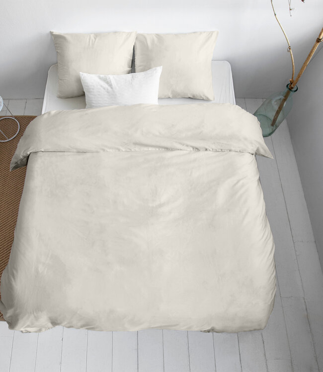 Uni Satijn Dekbedovertrek Crème 140 x 200/220