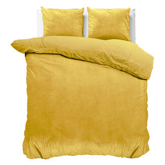 Sleeptime Fluwelen effen dekbedovertrek goud 200 x 220