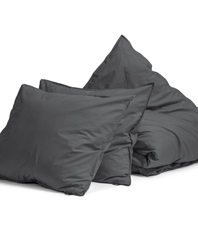Egyptisch katoenen uni dekbedovertrek antraciet 240 x 200/260