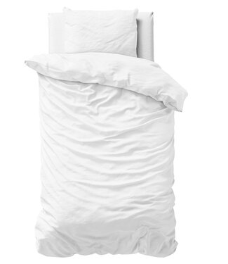 Primaviera Deluxe Effen satijnen dekbedovertrek wit 140 x 200/220