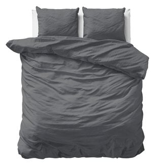 Primaviera Deluxe Uni Satin-Bettbezug Anthrazit 200 × 200/220