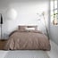 Primaviera Deluxe Einfarbiger Bettbezug aus Satin, Taupe, 140 × 200/220 cm