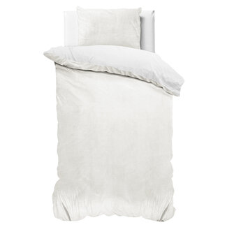 Sleeptime Velvet effen dekbedovertrek wit 140 x 220