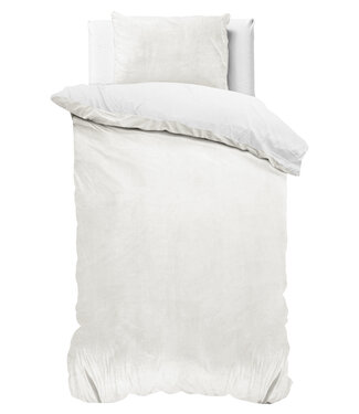 Sleeptime Velvet effen dekbedovertrek wit 140 x 220