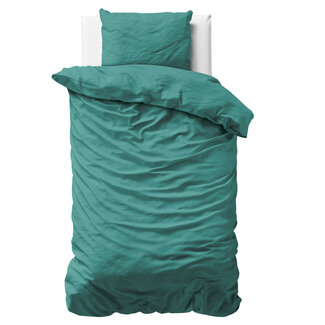 Primaviera Deluxe Uni satijnen dekbedovertrek donkergroen 140 x 200/220