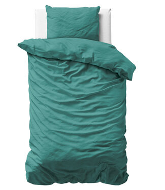 Primaviera Deluxe Uni satijnen dekbedovertrek donkergroen 140 x 200/220