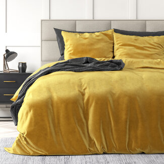 Sleeptime Velvet uni dekbedovertrek goud 240 x 220 cm
