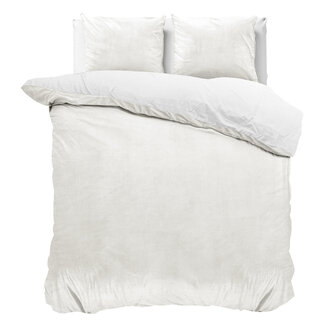 Sleeptime Velvet uni dekbedovertrek wit 240 x 220