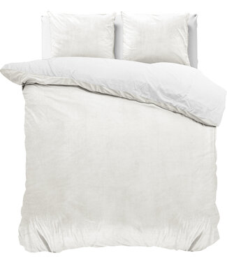 Sleeptime Velvet uni dekbedovertrek wit 240 x 220