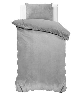 Sleeptime Velvet Uni Dekbedovertrek Grijs 140 x 220
