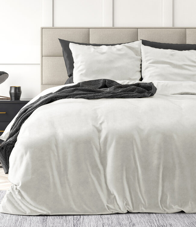 Velvet effen dekbedovertrek wit 140 x 220