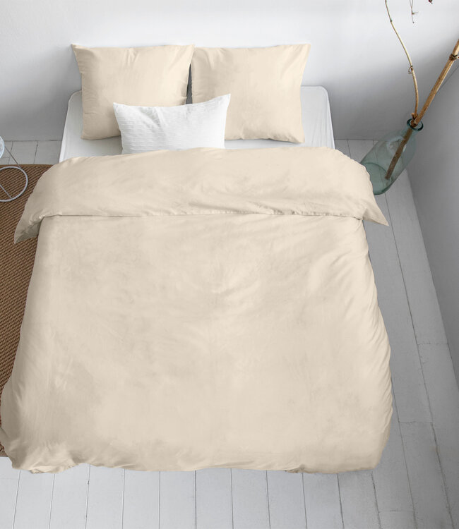 Uni Satijn Dekbedovertrek Zand 140 x 200/220