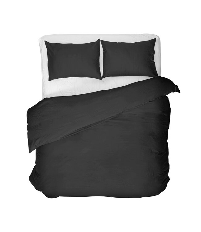 Egyptisch Katoen Uni Dekbedovertrek Zwart 200 x 200/260