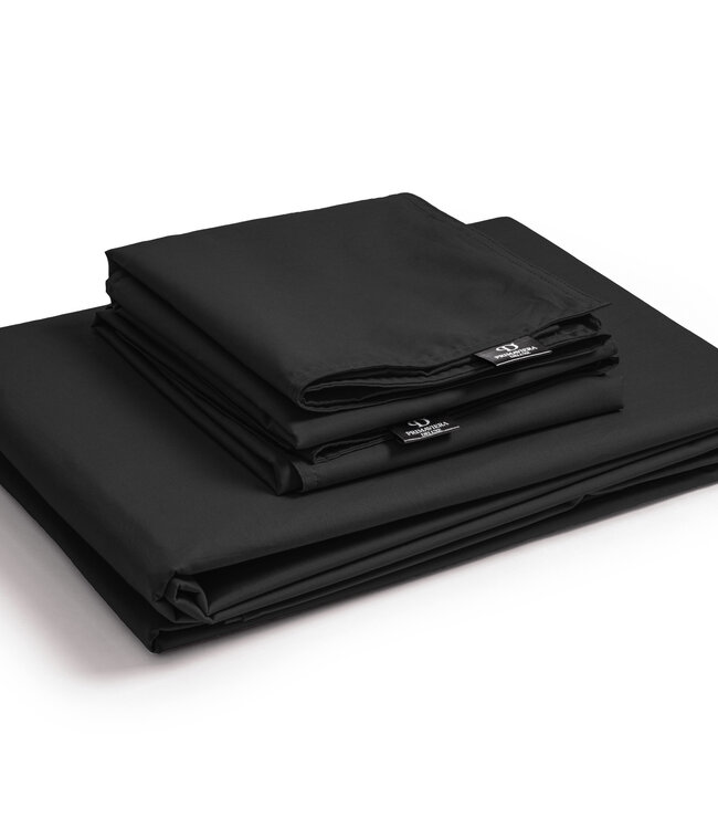 Egyptisch Katoen Uni Dekbedovertrek Zwart 200 x 200/260