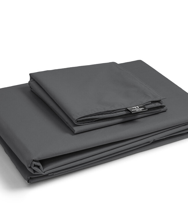 Egyptisch Katoen Uni Dekbedovertrek Antraciet 140 x 200/260