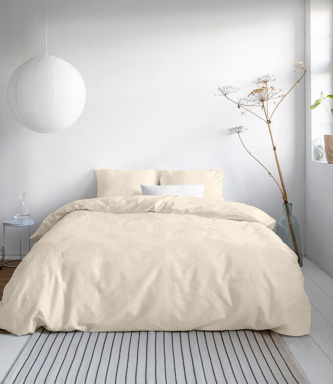 Uni Satijn Dekbedovertrek Zand 140 x 200/220