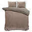 Fluwelen uni dekbedovertrek taupe 240 x 220