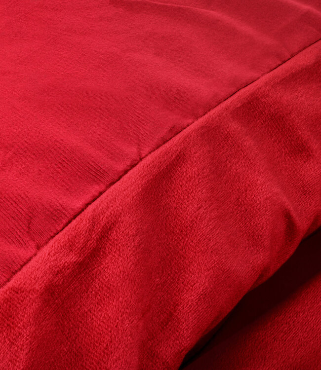 Velvet uni dekbedovertrek rood 240 x 220