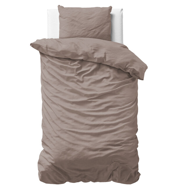 Primaviera Deluxe Plain satin duvet cover taupe 140 × 200/220 cm