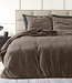 Fluwelen uni dekbedovertrek taupe 240 x 220