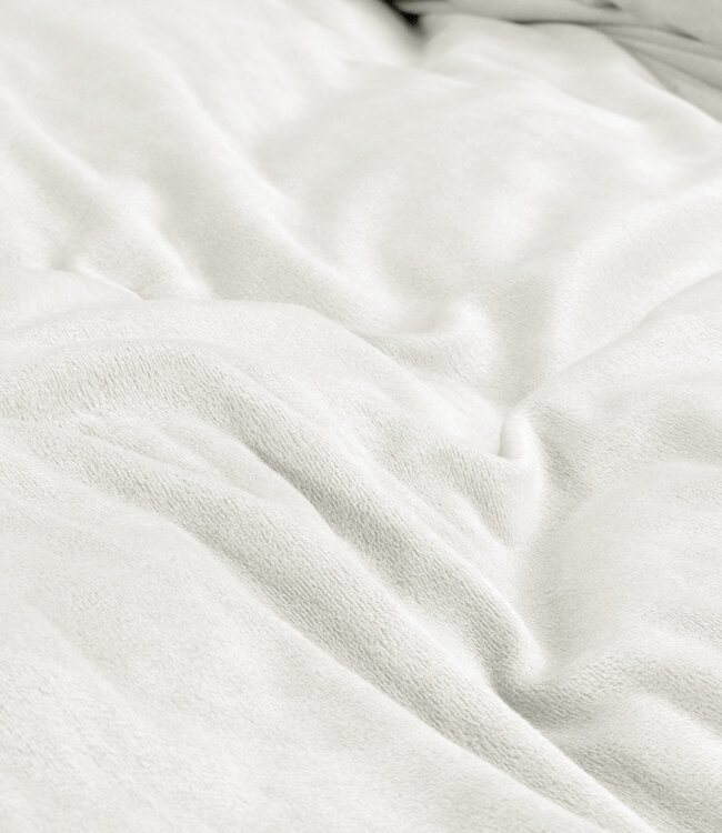 Velvet uni dekbedovertrek wit 240 x 220