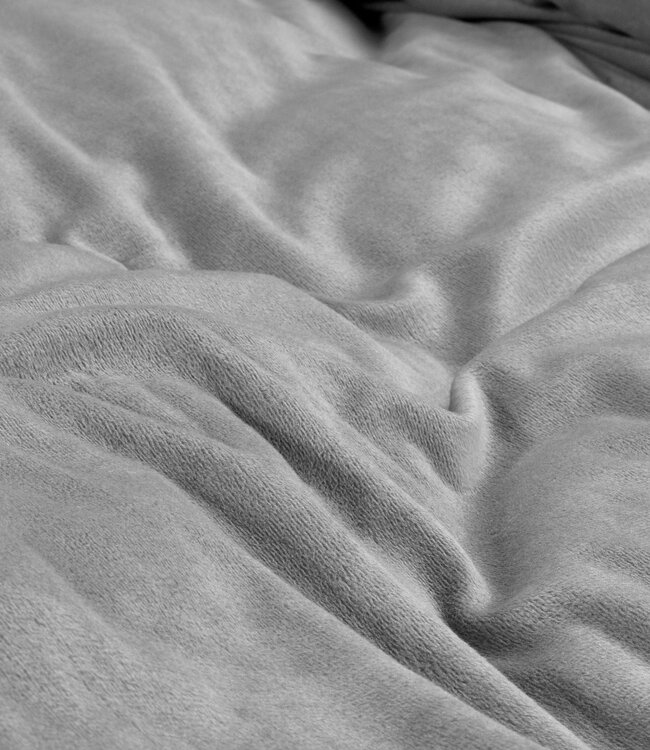 Velvet Effen Dekbedovertrek Grijs 240 x 220