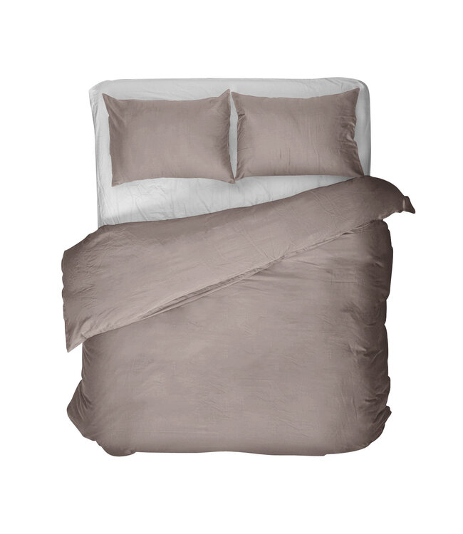 Egyptisch katoen effen dekbedovertrek taupe 140 x 200/260