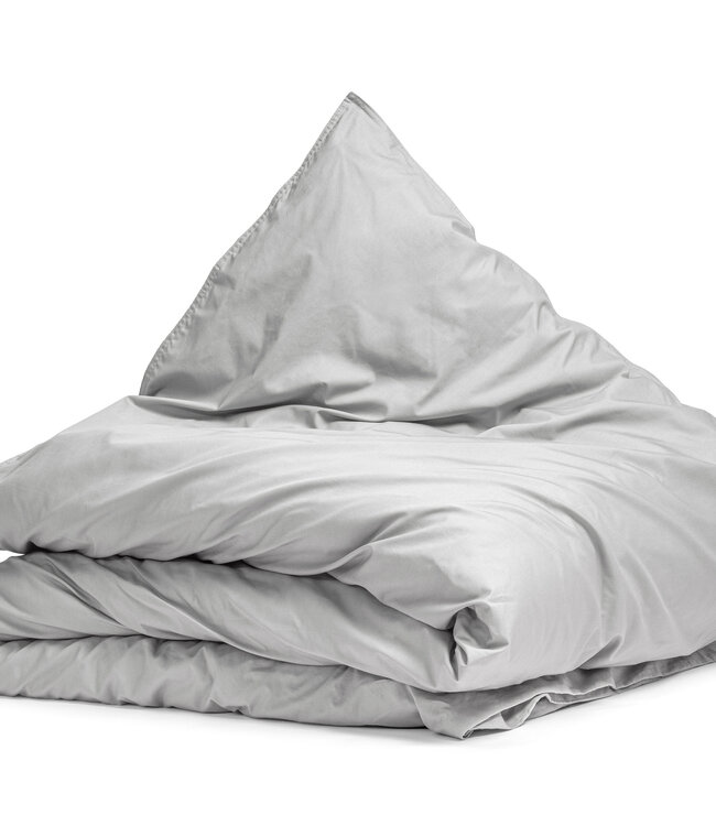 Egyptisch katoenen uni dekbedovertrek grijs 140 x 200/260