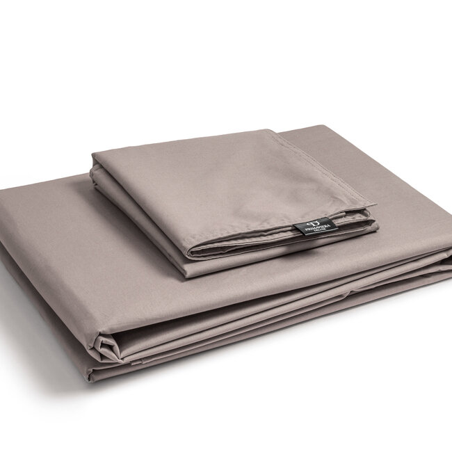 Egyptisch katoen effen dekbedovertrek taupe 140 x 200/260