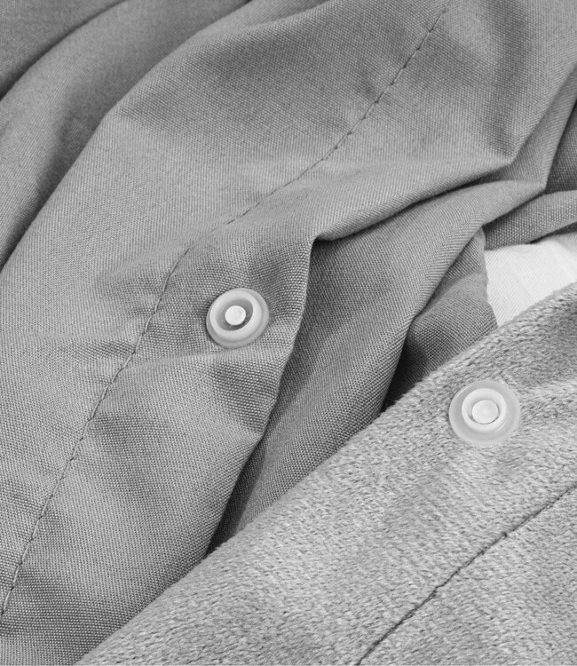 Velvet Uni Dekbedovertrek Grijs 140 x 220