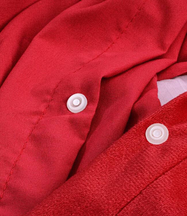 Velvet uni dekbedovertrek rood 240 x 220