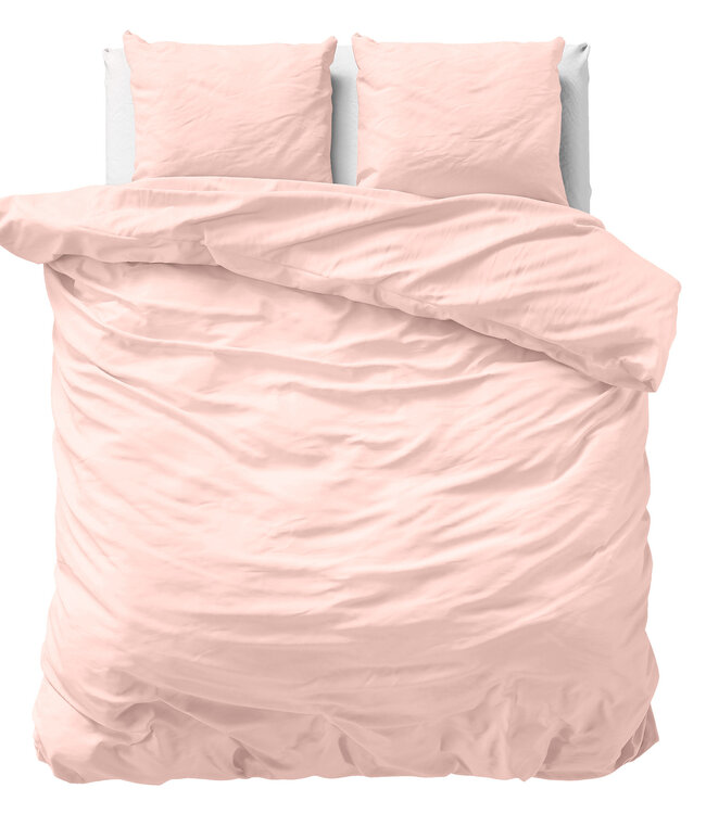 Uni satijnen dekbedovertrek roze 200 x 200/220