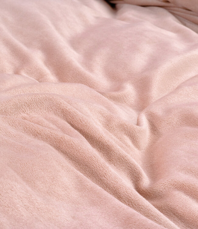 Velvet Uni Dekbedovertrek Roze 240 x 220